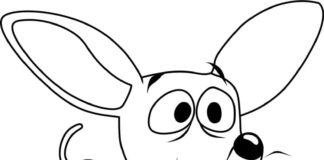 Libro para colorear de Chihuahua para niños de los dibujos animados para imprimir