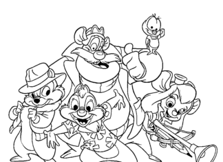 Printable Chip and Dale Rescue Rangers coloring book
