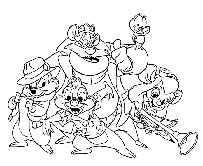 Printable Chip and Dale Rescue Rangers coloring book