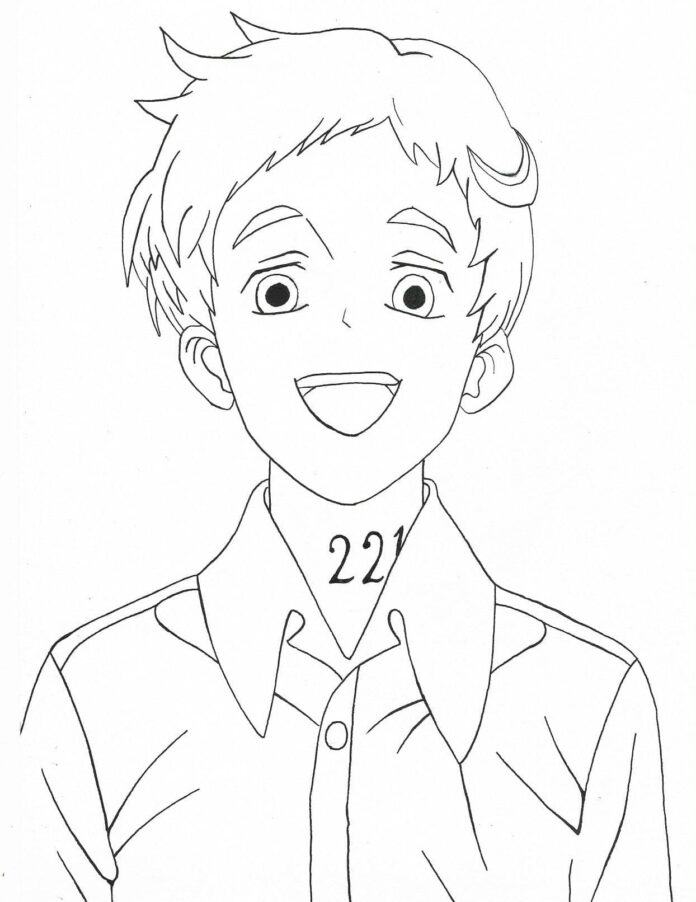 Libro para colorear de Norman boy del anime para imprimir y online