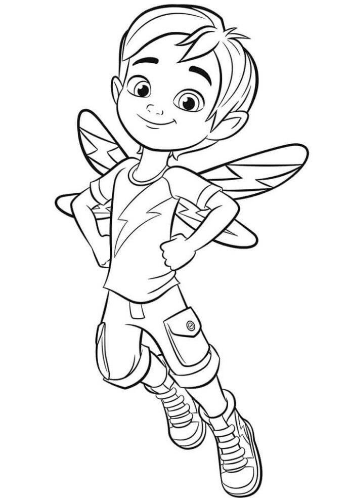 Livre à colorier Boy as a fairy de Kitchen Fairies à imprimer