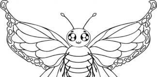 Printable BIG butterfly coloring book for kids