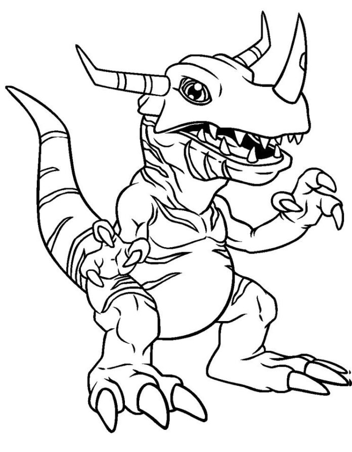 Livro para colorir Dinossauro Agumon