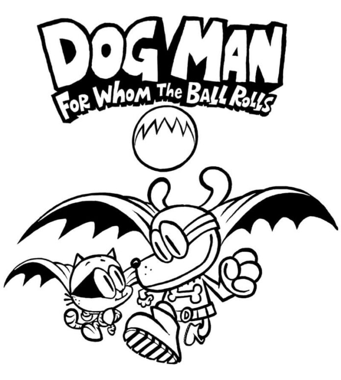 Libro para colorear Hombre perro personaje de dibujos animados