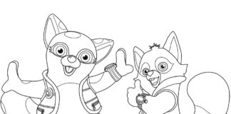 Dotty and Wolfie coloring book for kids to print
