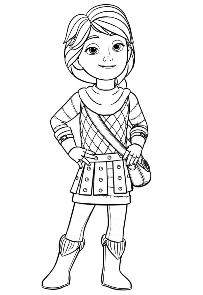 Coloring Book Girl Leyla from Fairy Tale to Print