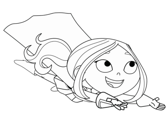 Luciata Sky girl színezőkönyv a Hero Elementary-tól nyomtatható