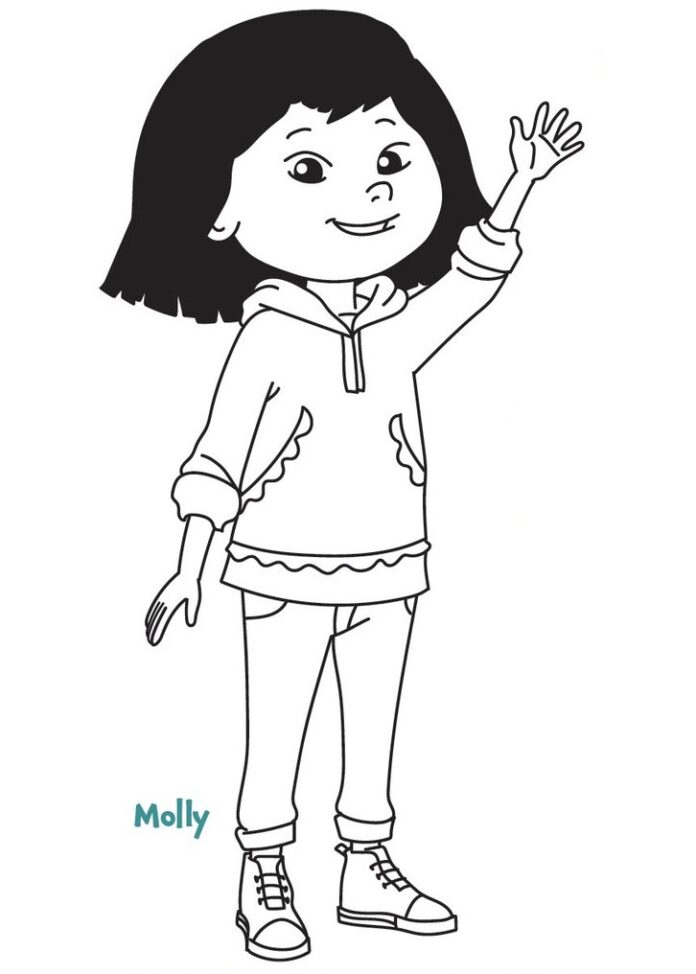 Molly de Denali libro para colorear para los niños para imprimir