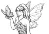 Kolorowanka Dziewczyna motyl do druku i online