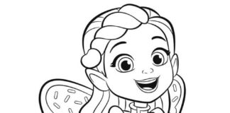 Nyomtatható Cookie Fairy Girl színező könyv
