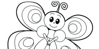 Coloring Book Girl Butterfly Printable