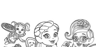 Printable coloring book The girls of Butterbean's Cafe