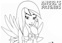 Kolorowanka Dziewczyny z bajki Angel’s Friends do druku