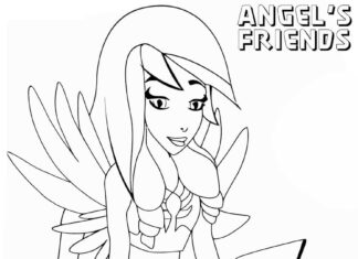 Tulostettava Angel's Friends sarjakuva tyttöjen värityskirja