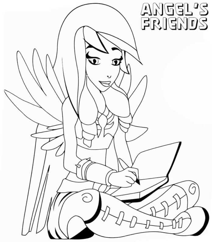Printbar Angel's Friends tegneserie piger malebog