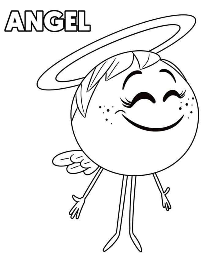 Livro de colorir Anjo Emotic Angel para imprimir