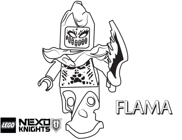Flama värityskirja Lego Nexo Knightsista tulostettava