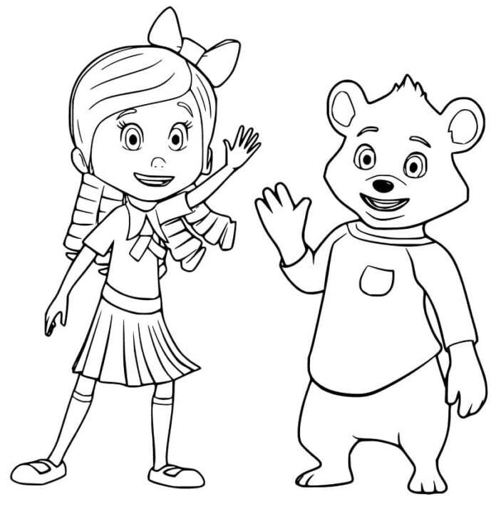 Omaľovánky pre deti Goldie a medveď na vytlačenie