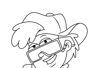 Gravity Falls tecknade figurer som kan skrivas ut och färgläggas