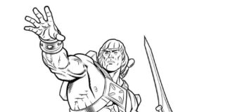 He-Man coloring book for kids to print