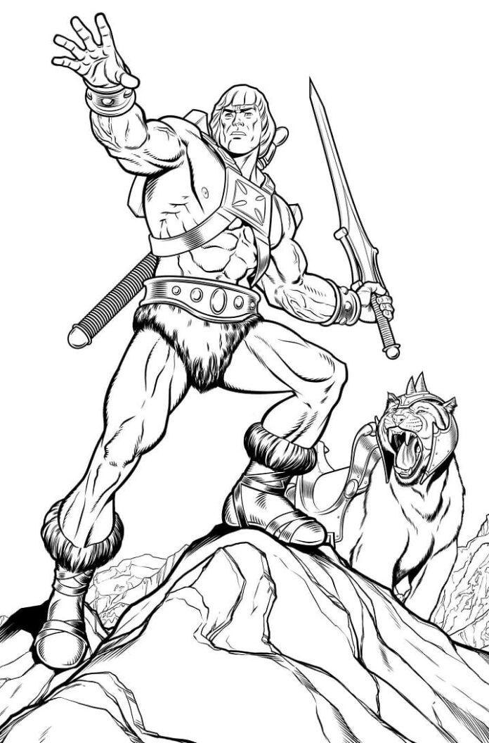 He-Man coloring book for kids to print