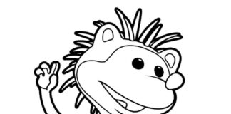 Livro para colorir Hedgehog Uki, imprimível