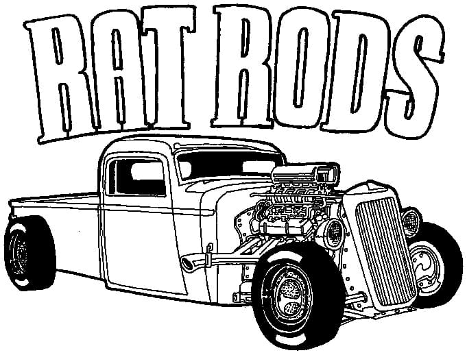 Hot Rod coloring book for boys to print