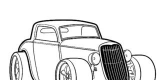Hot Rod coloring book for kids to print