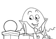 Livro para colorir Humpty Dumpty para as crianças imprimirem