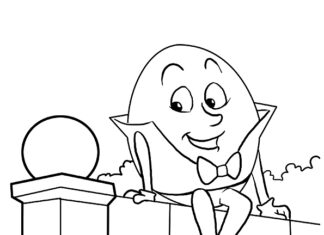 Libro da colorare Humpty Dumpty per bambini da stampare