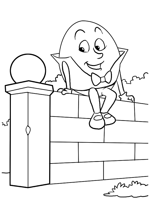 Malbuch Humpty Dumpty für Kinder zum Ausdrucken