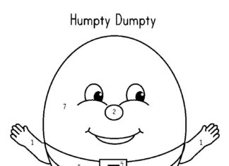 Humpty Dumpty -värityskirja ja tulostettava hauskanpito