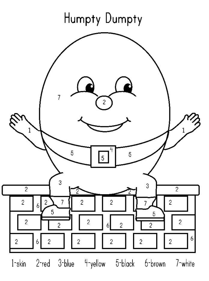 Humpty Dumpty färgbok och utskrivbara roliga saker