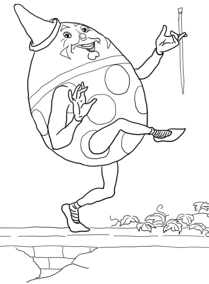 Libro da colorare Humpty Dumpty dal cartone animato alla stampa