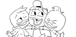 Printable coloring book of Hyzio and Zyzio from Ducktales