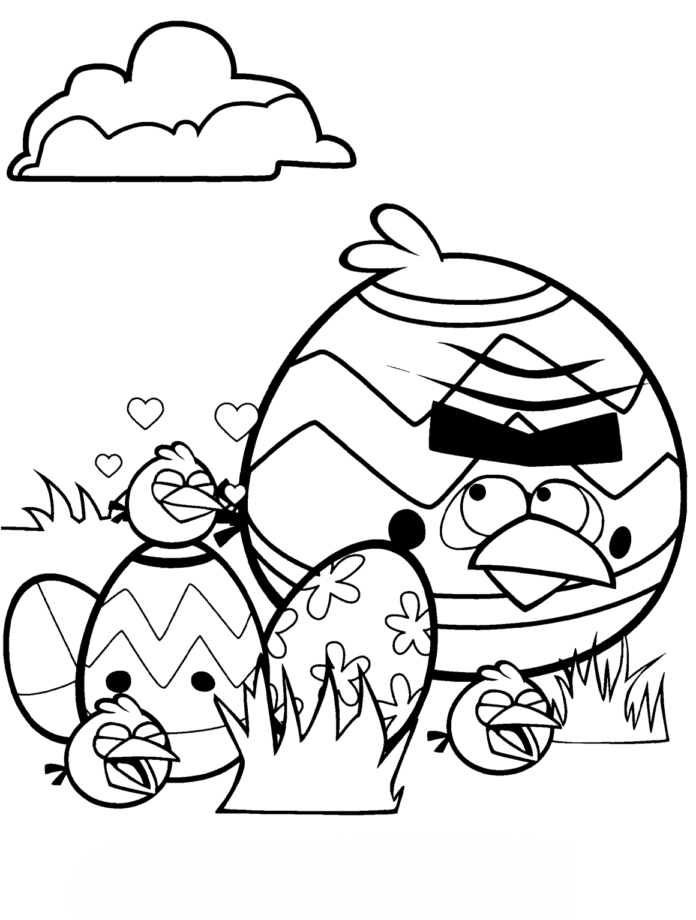 Färgbok Ägg i Angry Birds
