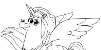 Druckbare Einhorn Malbuch Thunderhoof der Pegasus