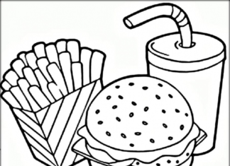 Färgbok för McDonald's mat som kan skrivas ut