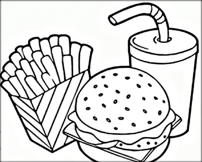 Kniha na vyfarbenie potravín McDonald's na vytlačenie