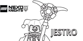 Färgbok för Jestro från Nexo Knights som kan skrivas ut