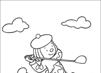 Kolorowanka Jojo gra w golfa