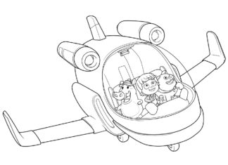 Kazoops omalovánky letět letadlem k tisku