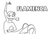 Värityskirja nainen tanssii Flamengo tulostettava