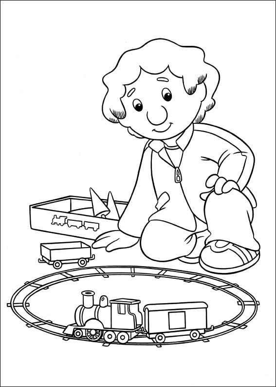 Färgbok Järnvägsleksak för barn