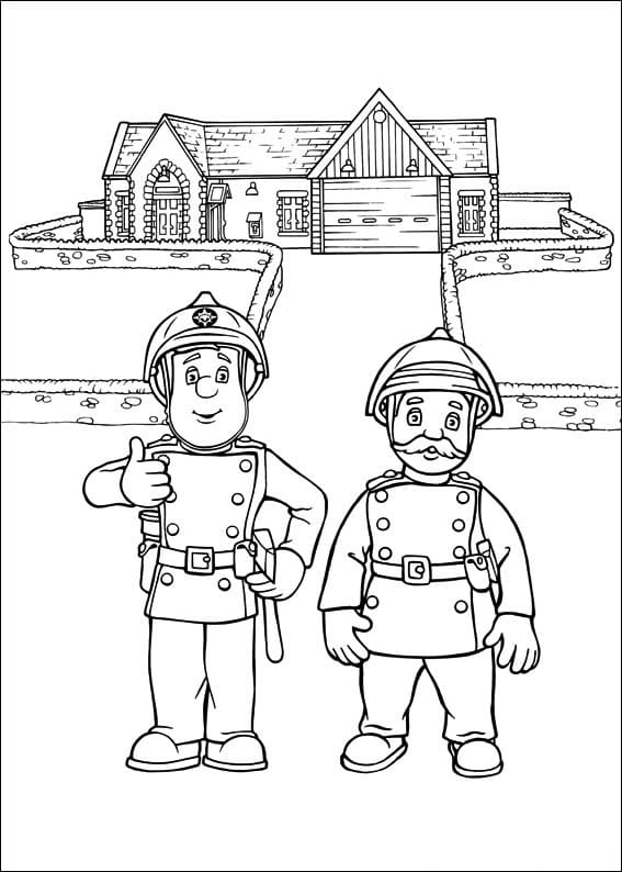 Libro para colorear Jefe de bomberos del cuento para imprimir