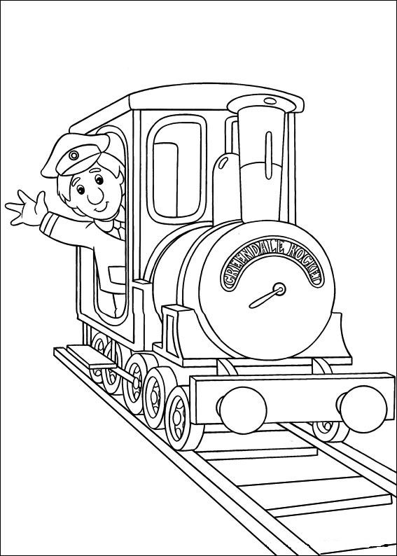 Conductor coloring book from a fairy tale for children