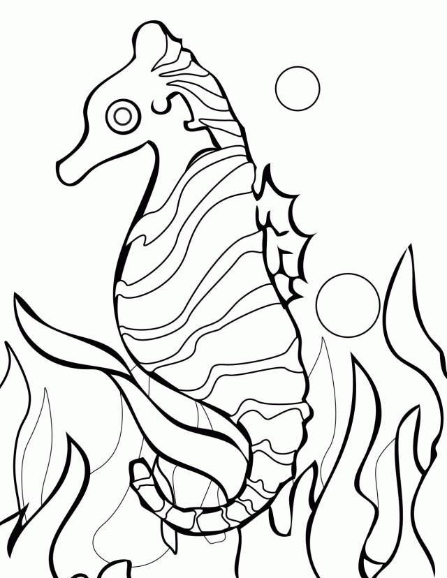 Printable Seahorse and Coral Reef Coloring Book