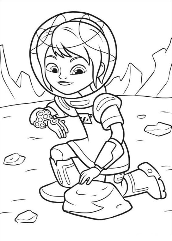 Libro para colorear Cosmonauta en Marte para imprimir