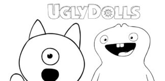 UglyDolls tecknad målarbok för barn att skriva ut