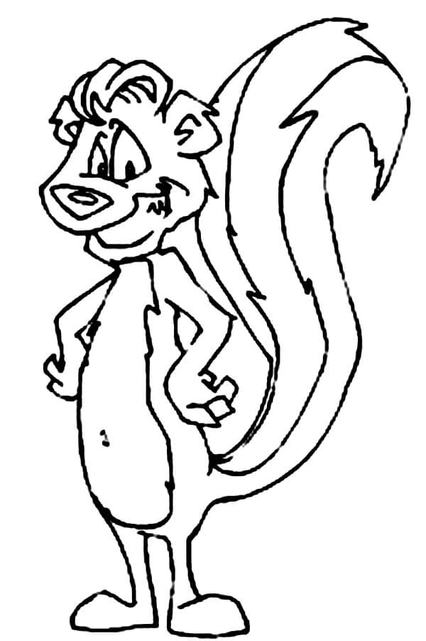 Kreslený skunk na vytlačenie
